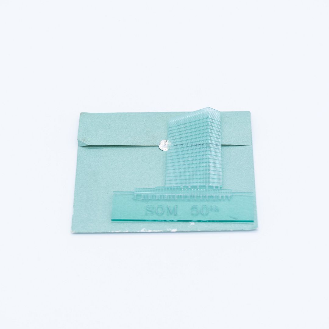 Gordon Bunshaft's Personal Items: Lighter, Paperweight, Shovel Pin & Glass Piece