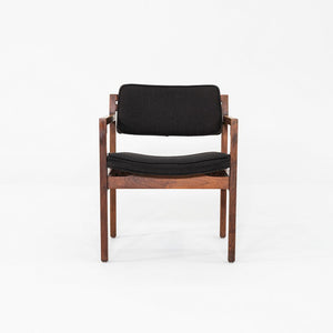 1970s Set of Eight Dining Arm Chairs Attributed to Jens Risom Walnut w/ Fabric