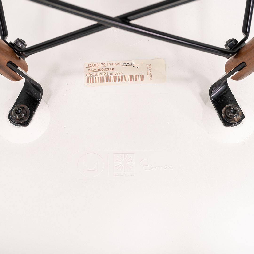 2021 Herman Miller Eames DSW Dining Side Chair in White w/ Walnut Base 12x Avail