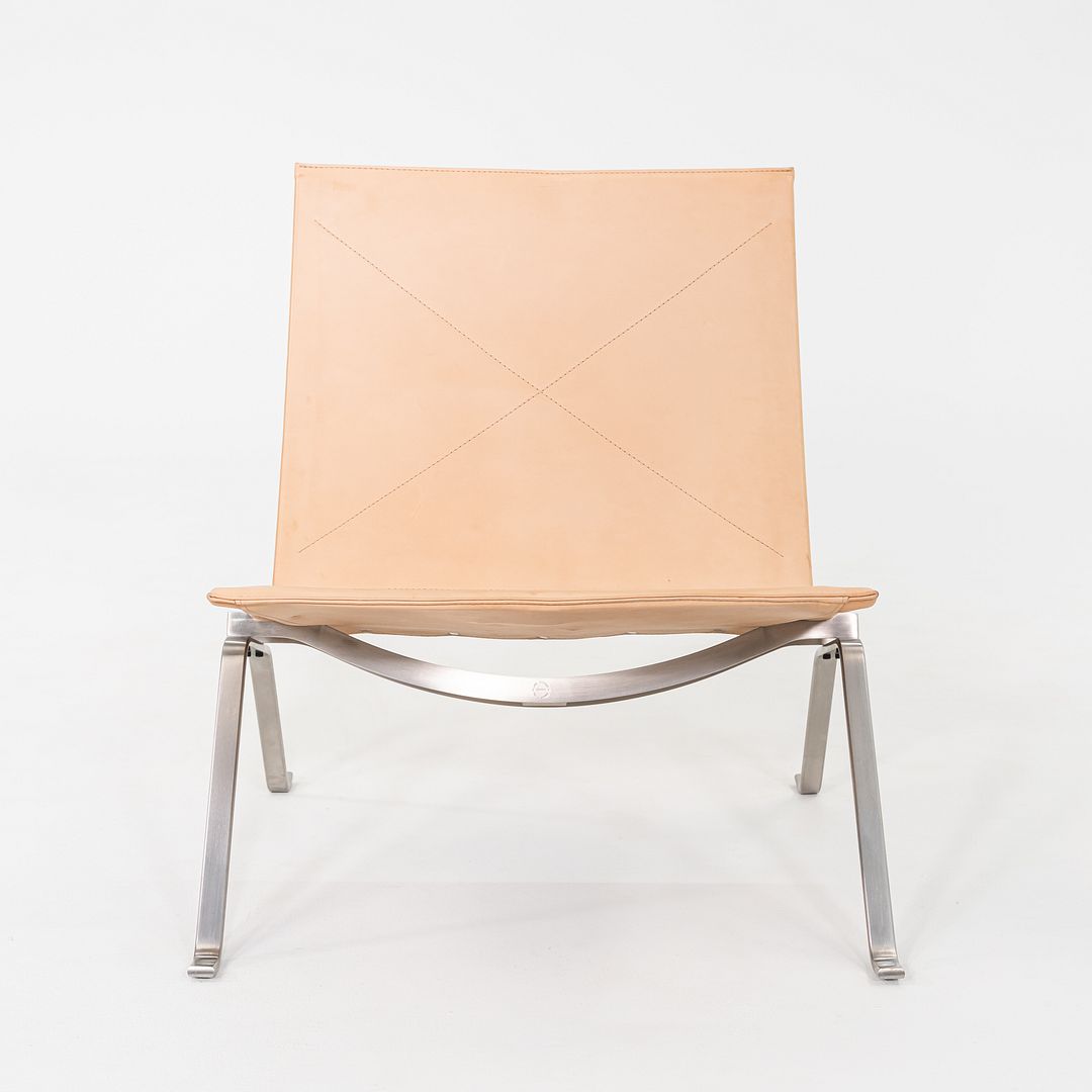 2020 Poul Kjaerholm for Fritz Hansen PK22 Lounge Chair Rustic Leather Upholstery
