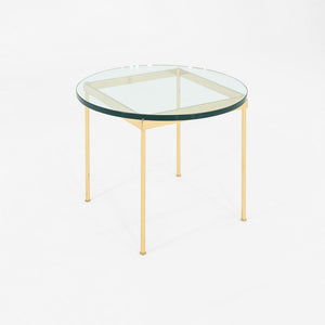 1970s Bronze and Glass Side Table Attributed to Ward Bennett 30 Inch Diameter