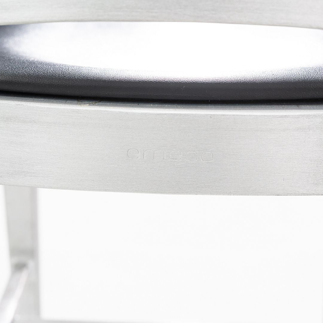 2010s Emeco 1006 Navy Dining Chair Aluminum with Black Seat Pad 35x Available