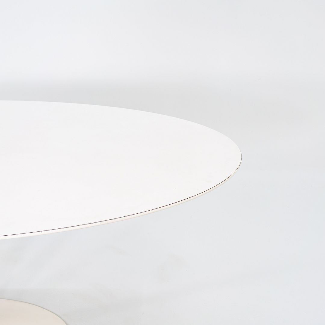 1960s Eero Saarinen for Knoll 78x48 inch Oval Tulip Dining Table in White Laminate