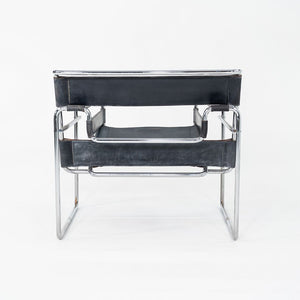 1970s Marcel Breuer for Knoll Wassily Lounge Chair in Black Leather 2x Available