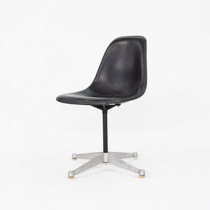 1960s Herman Miller Eames Pedestal Side Shell Chair in Fiberglass with Naugahyde