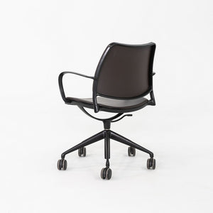 2010s Jesus Gasca for STUA Gas Desk Chair Brown Leather w/ Black Frame 6x Avail