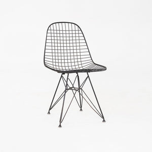 C. 1956 Pair of Herman Miller Eames DKR Wire Dining Chairs with Eiffel Bases
