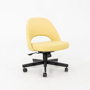 2017 Eero Saarinen for Knoll Executive Armless Desk Chair in Yellow Fabric with Pneumatic Base 6x Available