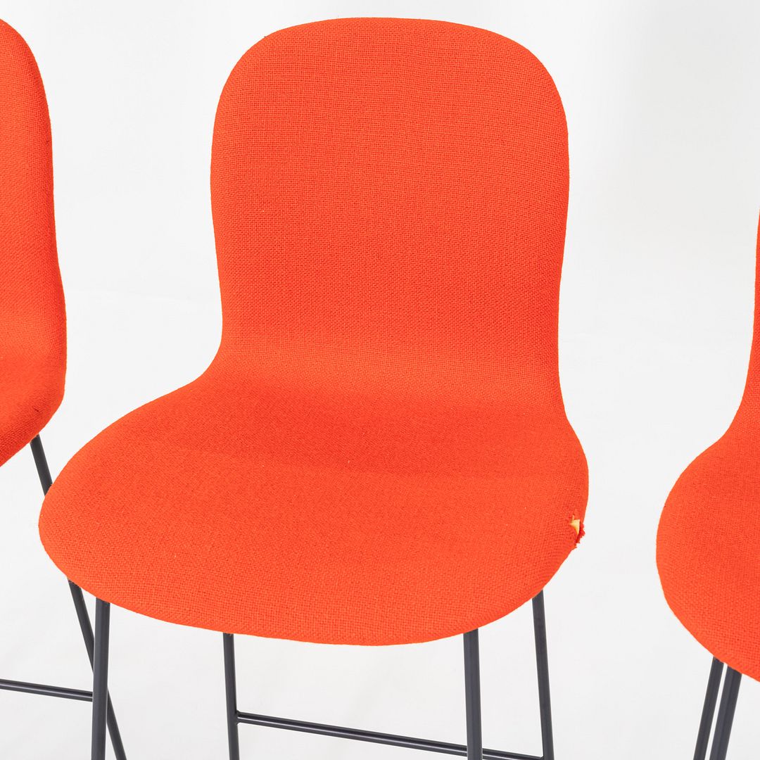 2010s Set of Four Jasper Morrison for Cappellini Tate Bar Stools in Red Fabric