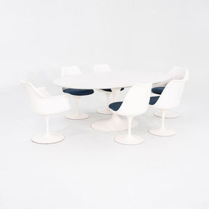 1960s Eero Saarinen for Knoll 78x48 inch Oval Tulip Dining Table in White Laminate