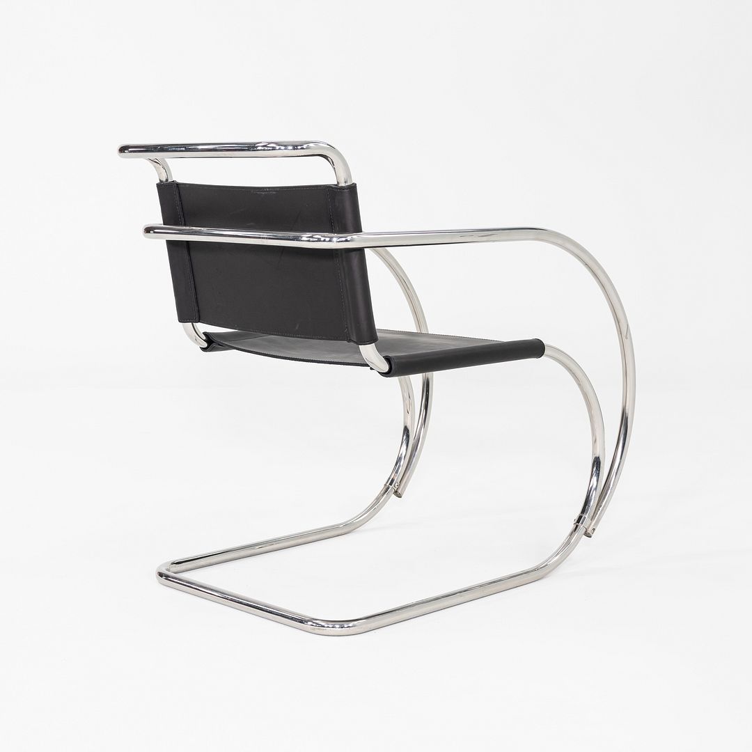 1960s Mies Van Der Rohe for Knoll MR 20 Arm Chair Newly Upholstered in Leather