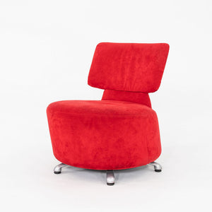 2000s Pair of Toshiyuki Kita for Cassina AKI Lounge Chairs Red Suede Upholstery