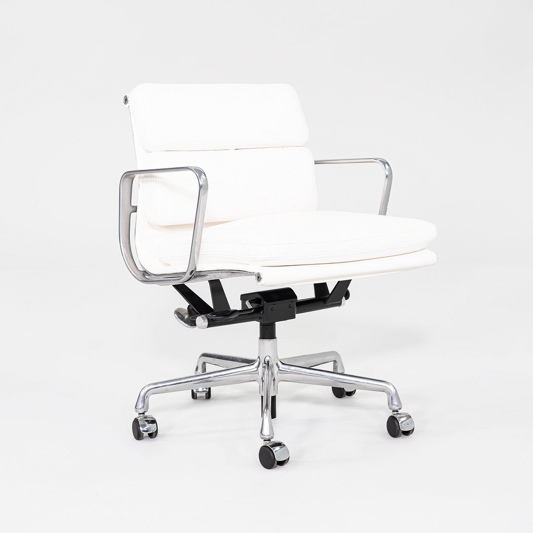 2010s Herman Miller Eames Soft Pad Management Desk Chair with White Leather