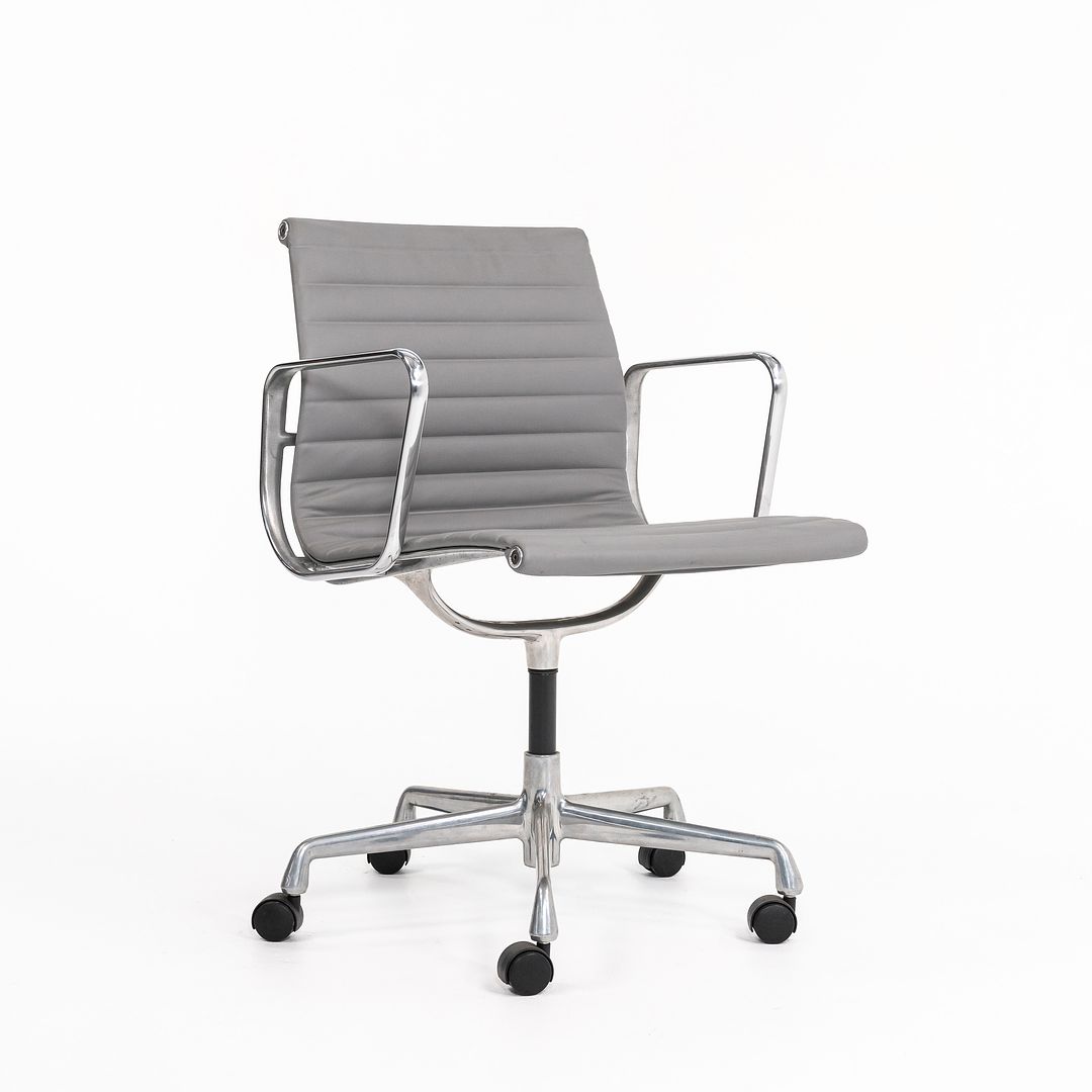 2010s Eames Aluminum Group Management Desk Chair by Ray and Charles Eames for Herman Miller in Grey Leather