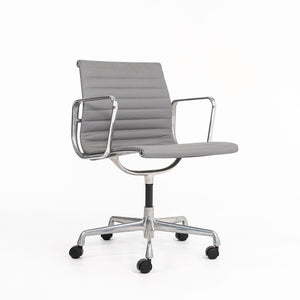 2010s Eames Aluminum Group Management Desk Chair by Ray and Charles Eames for Herman Miller in Grey Leather