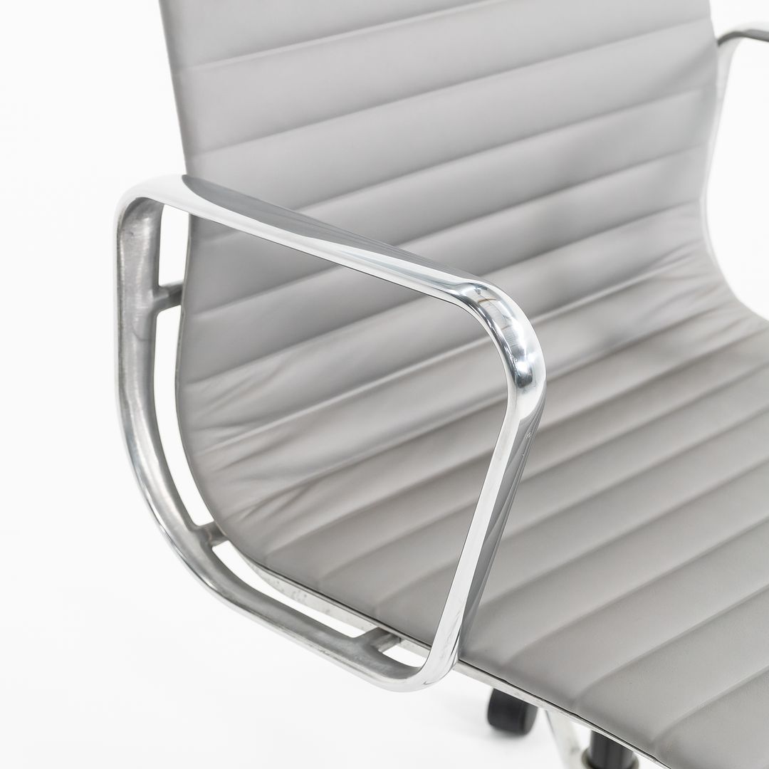 2010s Eames Aluminum Group Management Desk Chair by Ray and Charles Eames for Herman Miller in Grey Leather