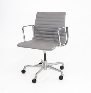 2010s Eames Aluminum Group Management Desk Chair by Ray and Charles Eames for Herman Miller in Grey Leather