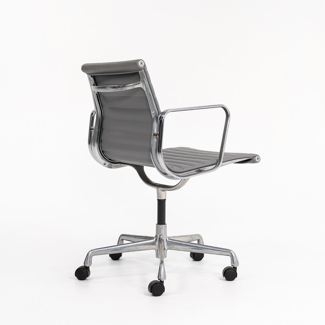 2010s Eames Aluminum Group Management Desk Chair by Ray and Charles Eames for Herman Miller in Grey Leather