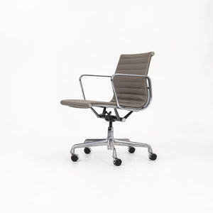 SOLD 2010s Herman Miller Eames Aluminum Group Management Desk Chair in Greige leather
