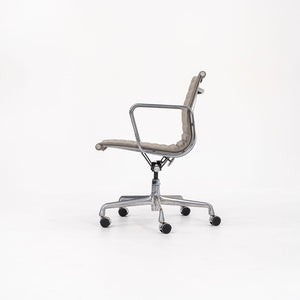 SOLD 2010s Herman Miller Eames Aluminum Group Management Desk Chair in Greige leather
