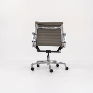 SOLD 2010s Herman Miller Eames Aluminum Group Management Desk Chair in Greige leather