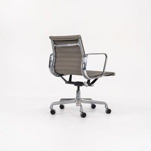 SOLD 2010s Herman Miller Eames Aluminum Group Management Desk Chair in Greige leather