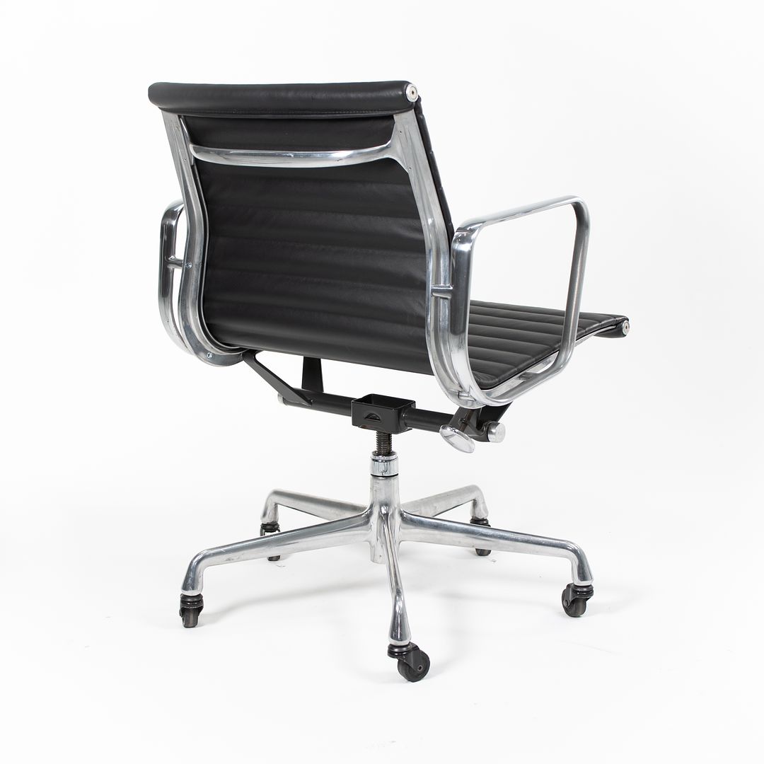 2010s Herman Miller Eames Aluminum Group Management Desk Chair Black Leather 6x Available