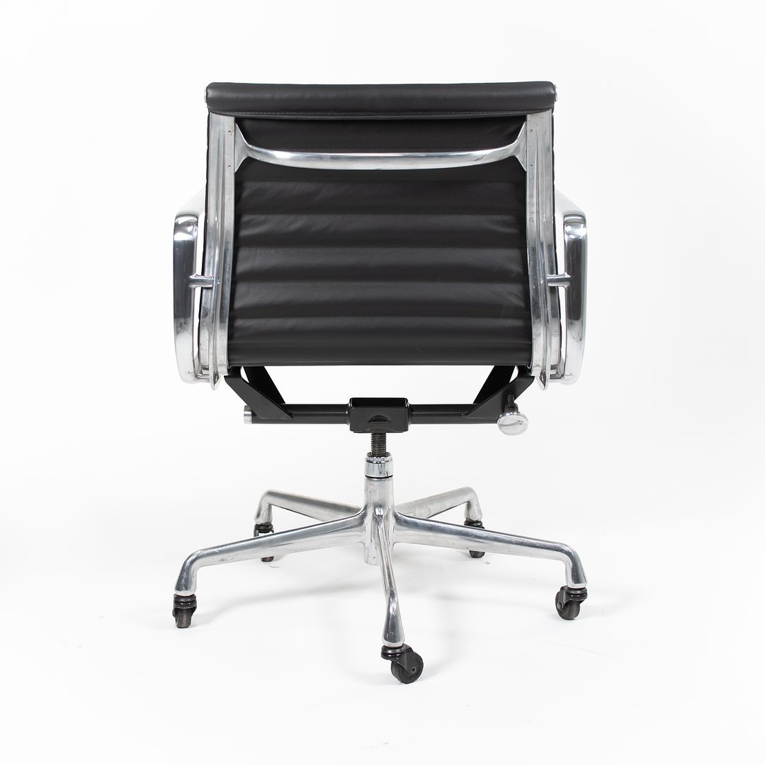 2010s Herman Miller Eames Aluminum Group Management Desk Chair Black Leather 6x Available