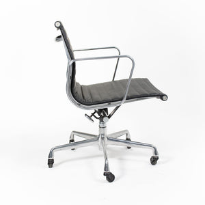 2010s Herman Miller Eames Aluminum Group Management Desk Chair Black Leather 6x Available