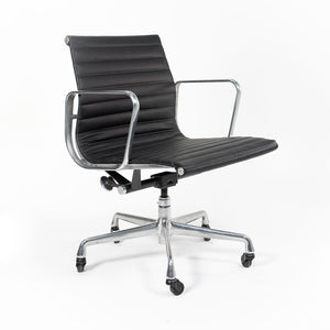 2010s Herman Miller Eames Aluminum Group Management Desk Chair Black Leather 6x Available