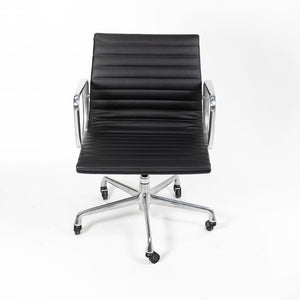 2010s Herman Miller Eames Aluminum Group Management Desk Chair Black Leather 6x Available
