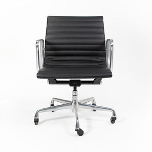 2010s Herman Miller Eames Aluminum Group Management Desk Chair Black Leather 6x Available