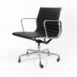 2010s Herman Miller Eames Aluminum Group Management Desk Chair Black Leather 6x Available