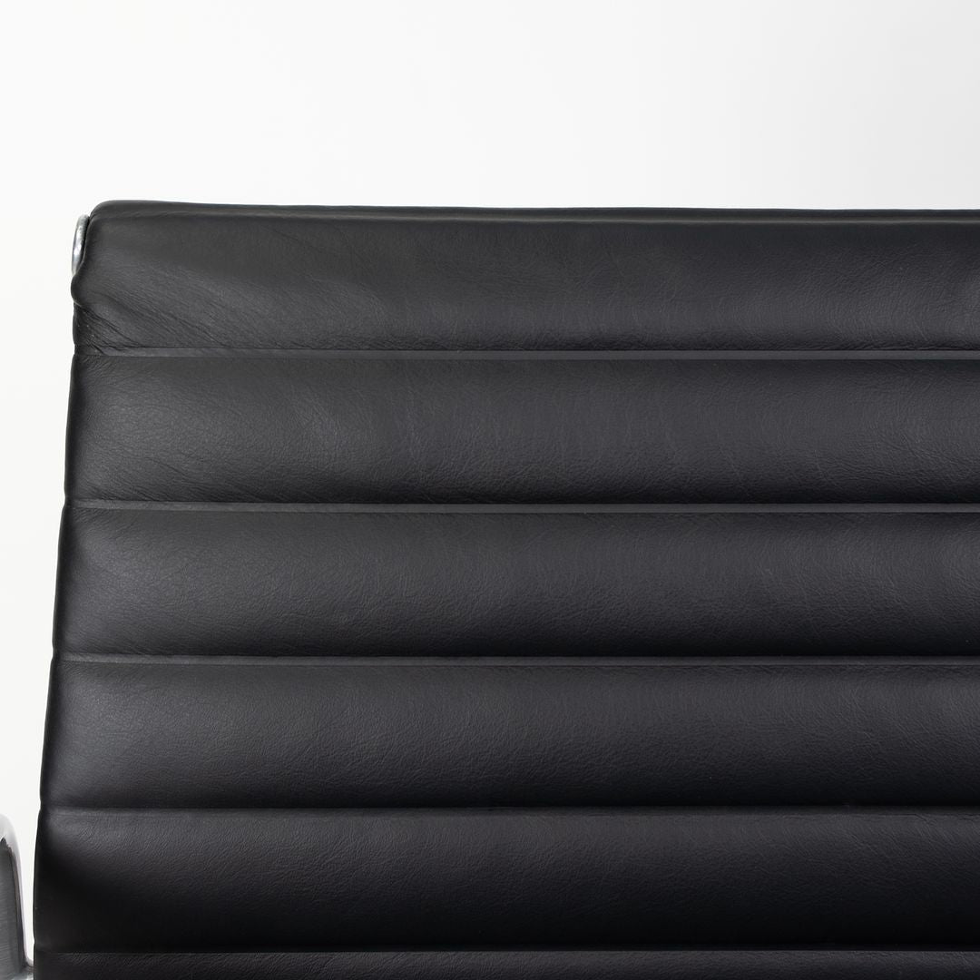 2010s Herman Miller Eames Aluminum Group Management Desk Chair Black Leather 6x Available
