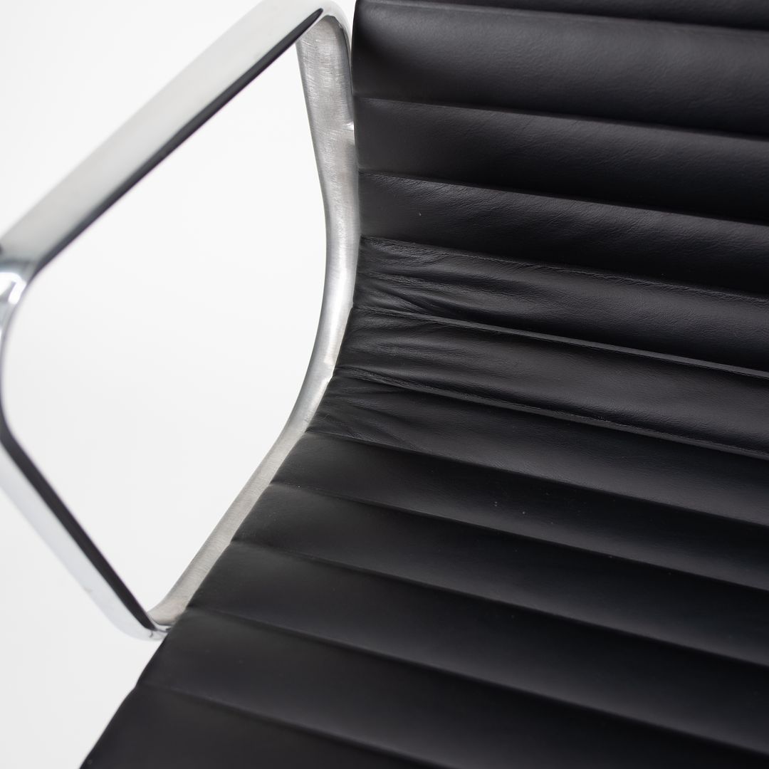 2010s Herman Miller Eames Aluminum Group Management Desk Chair Black Leather 6x Available