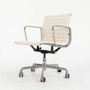 2010s Aluminum Group Management Desk Chair by Charles and Ray Eames for Herman Miller in Creme Leather