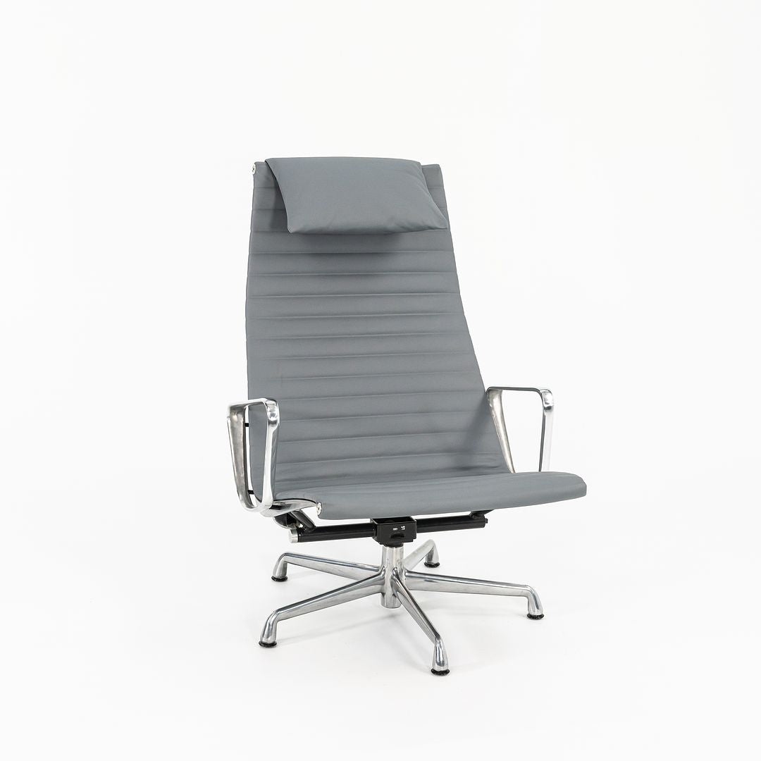 2010s Aluminum Group Lounge Chair, model EA124 by Ray and Charles Eames for Herman Miller in Grey Leather