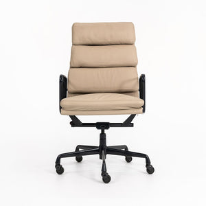 1990s Soft Pad Executive Chair, Model EA219 by Ray and Charles Eames for Herman Miller in Tan Leather with Dark Frame