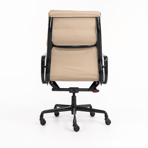 SOLD 1990s Soft Pad Executive Chair, Model EA219 by Ray and Charles Eames for Herman Miller in Tan Leather with Dark Frame