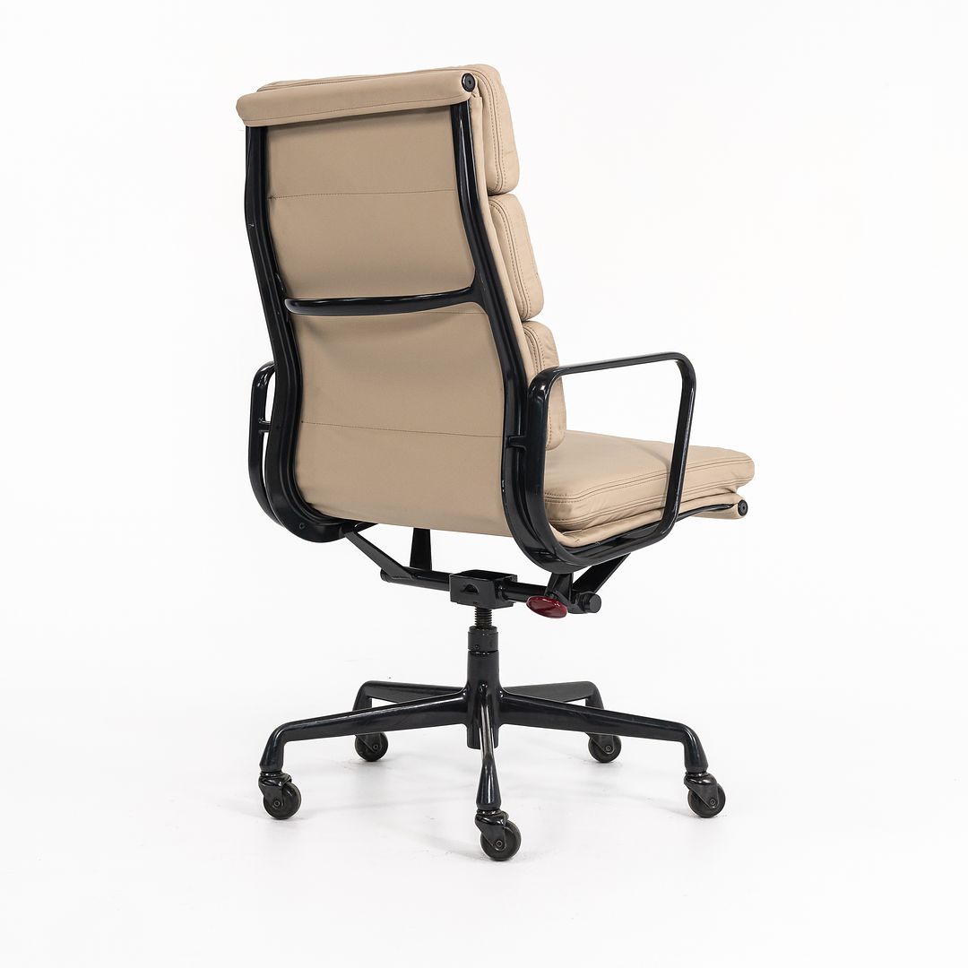 SOLD 1990s Soft Pad Executive Chair, Model EA219 by Ray and Charles Eames for Herman Miller in Tan Leather with Dark Frame