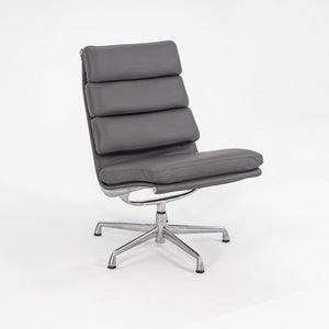 1990s Eames Soft Pad Lounge Chair and Ottoman, Models EA214 and EA223 by Charles and Ray Eames for Herman Miller in MINT Grey Leather