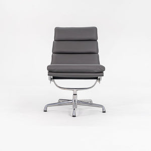 1990s Eames Soft Pad Lounge Chair and Ottoman, Models EA214 and EA223 by Charles and Ray Eames for Herman Miller in MINT Grey Leather