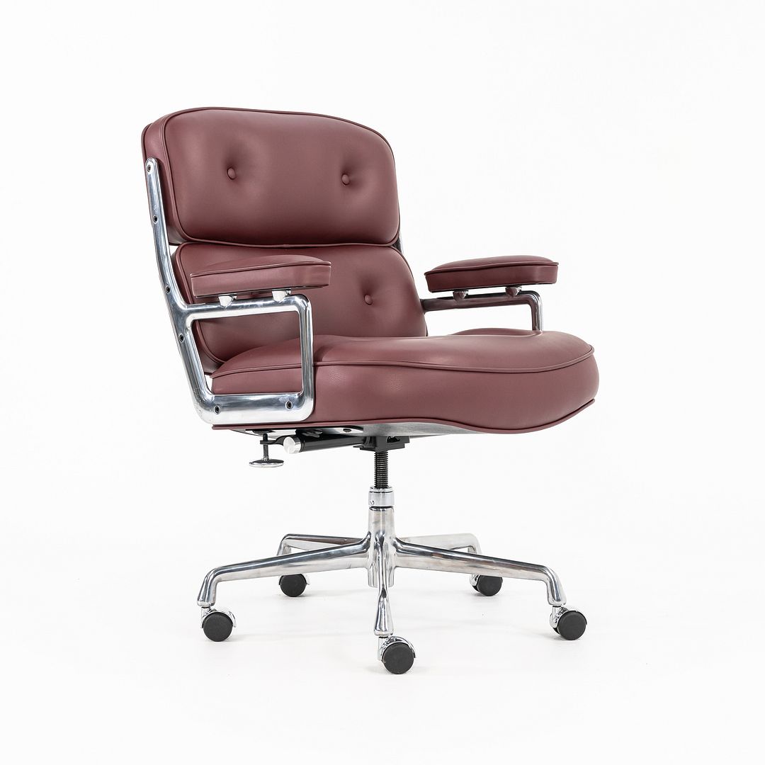 SOLD 2022 Time Life Executive Chair, Model ES204 by Charles and Ray Eames for Herman Miller in Burgundy Leather