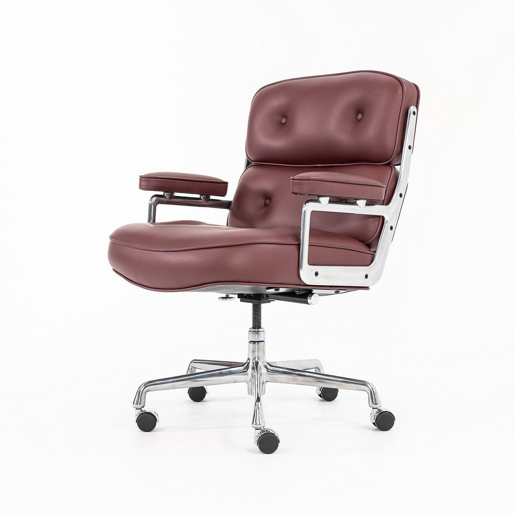 SOLD 2022 Time Life Executive Chair, Model ES204 by Charles and Ray Eames for Herman Miller in Burgundy Leather