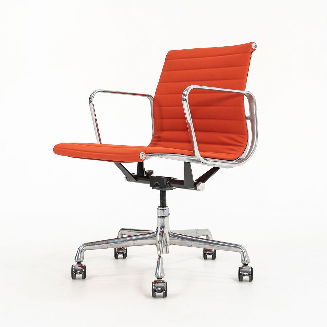 2010s Aluminum Group Management Chair by Charles and Ray Eames for Herman Miller in Coral Leatherette