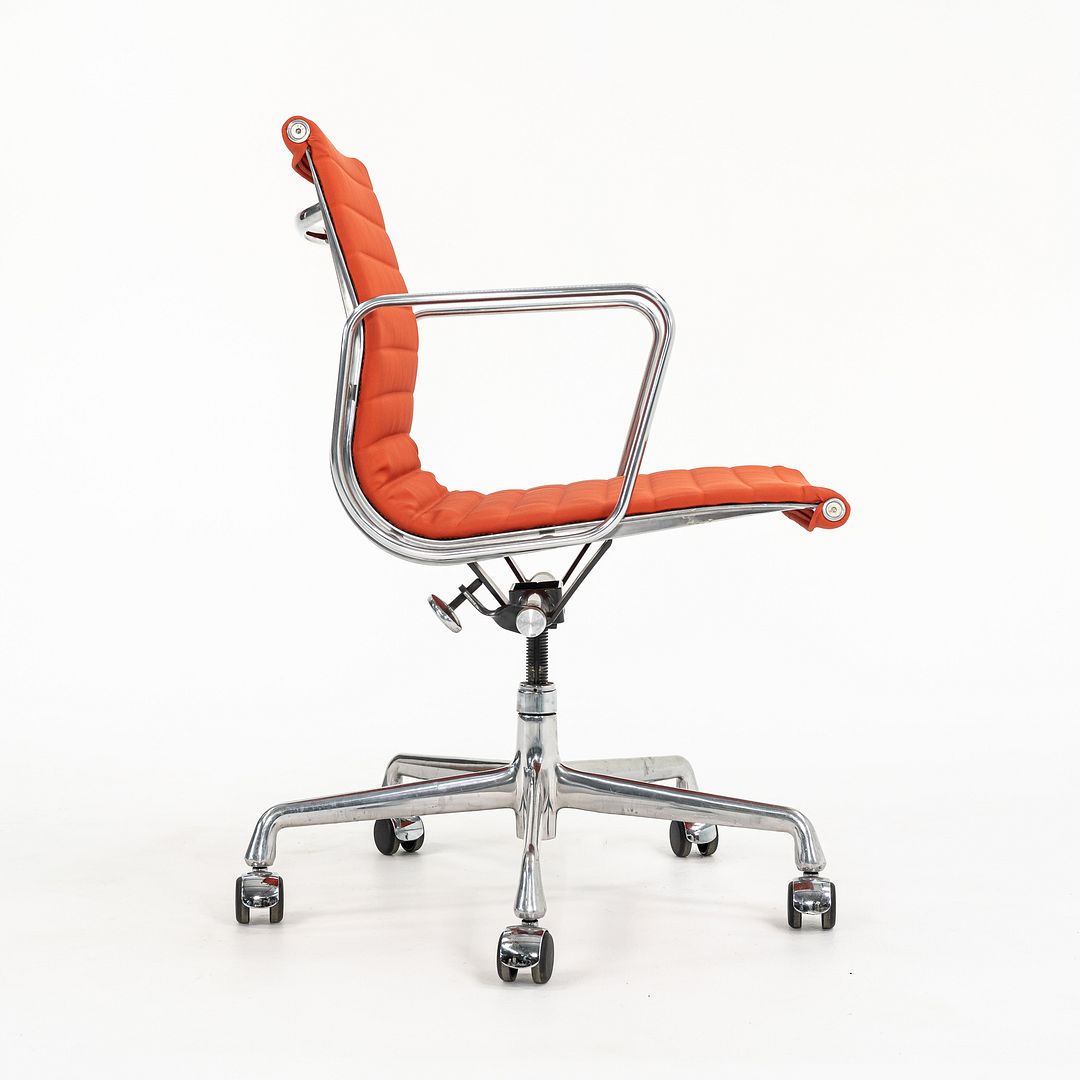 2010s Aluminum Group Management Chair by Charles and Ray Eames for Herman Miller in Coral Leatherette