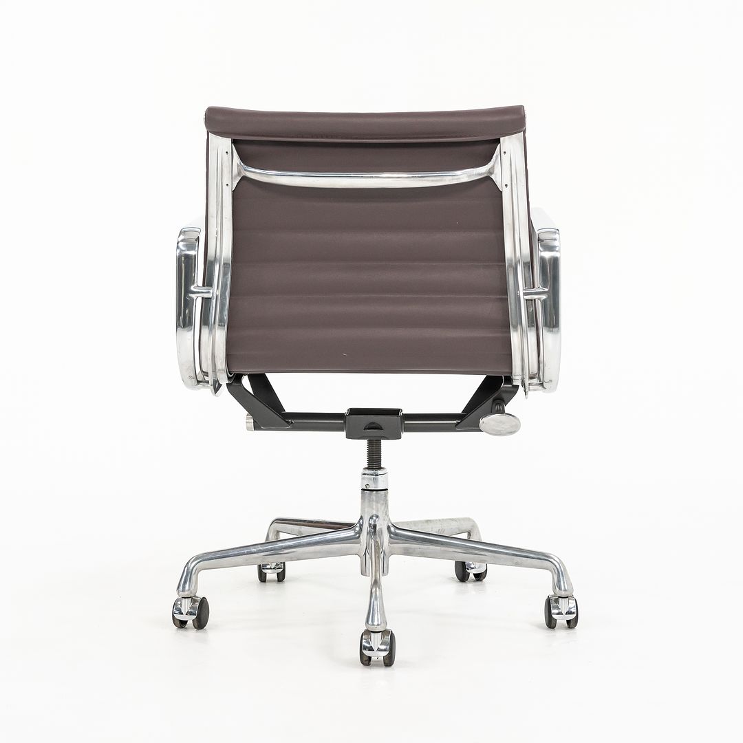 2010s Eames Aluminum Group Management Desk Chair by Ray and Charles Eames for Herman Miller in Purple / Eggplant Leather