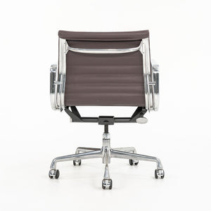 2010s Eames Aluminum Group Management Desk Chair by Ray and Charles Eames for Herman Miller in Purple / Eggplant Leather
