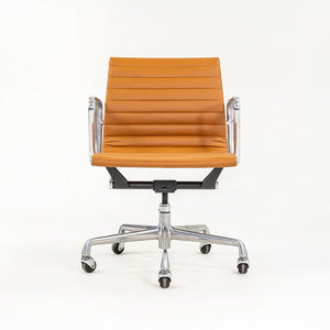 2010s Aluminum Group Management Desk Chair by Charles and Ray Eames for Herman Miller in Cognac Leather