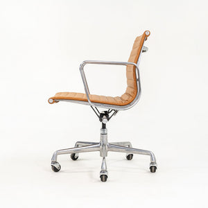 2010s Aluminum Group Management Desk Chair by Charles and Ray Eames for Herman Miller in Cognac Leather